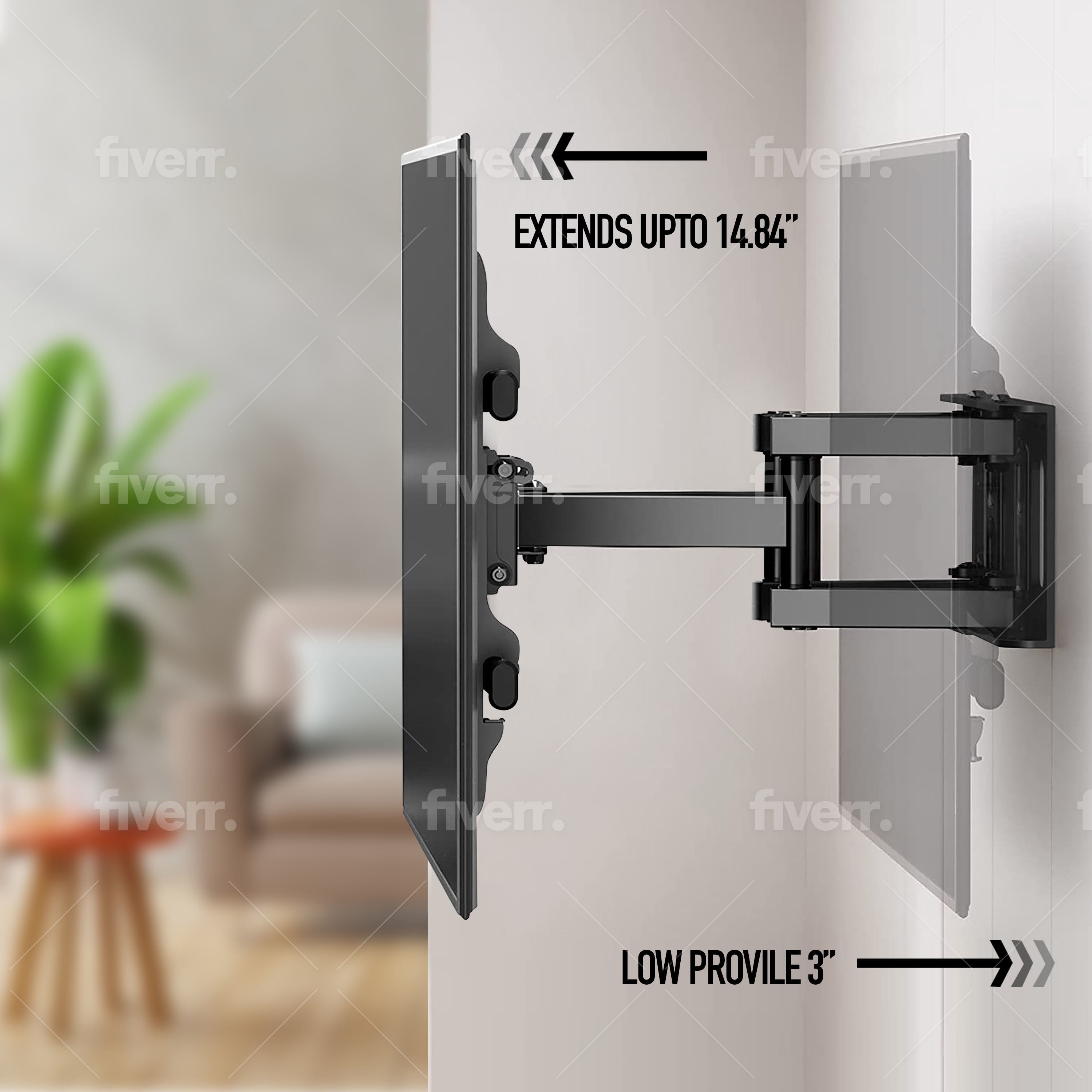 MountNova Full Motion TV Wall Mount | 32'' - 70 '' | heavy Duty