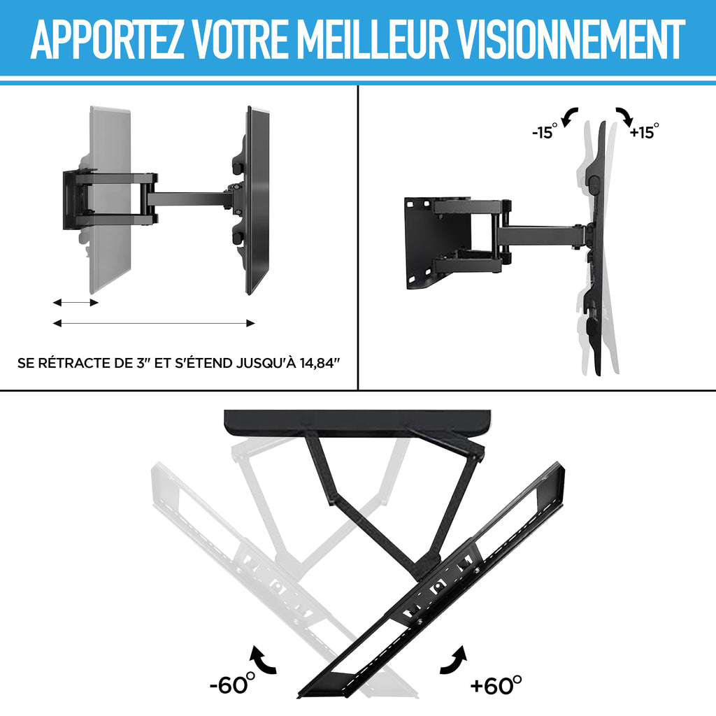 MountNova Full Motion TV Wall Mount | 32'' - 70 '' | heavy Duty